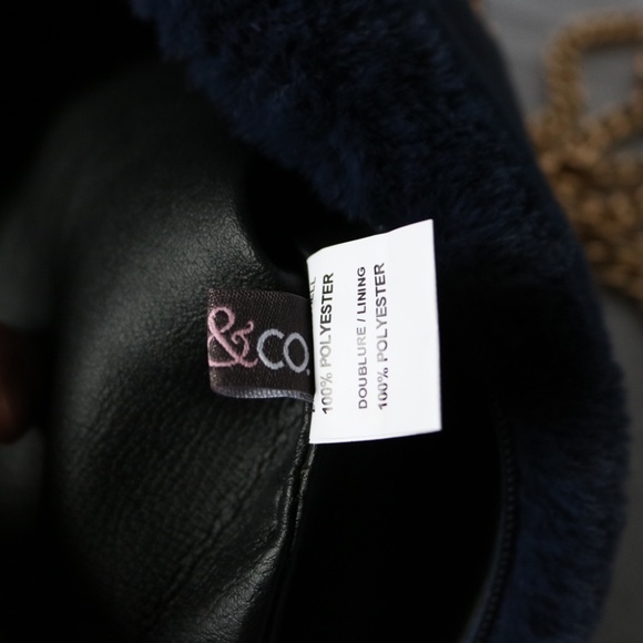 Kim & Co. Faux Fur Chain Strap Shoulder Purse Navy - Picture 7 of 8